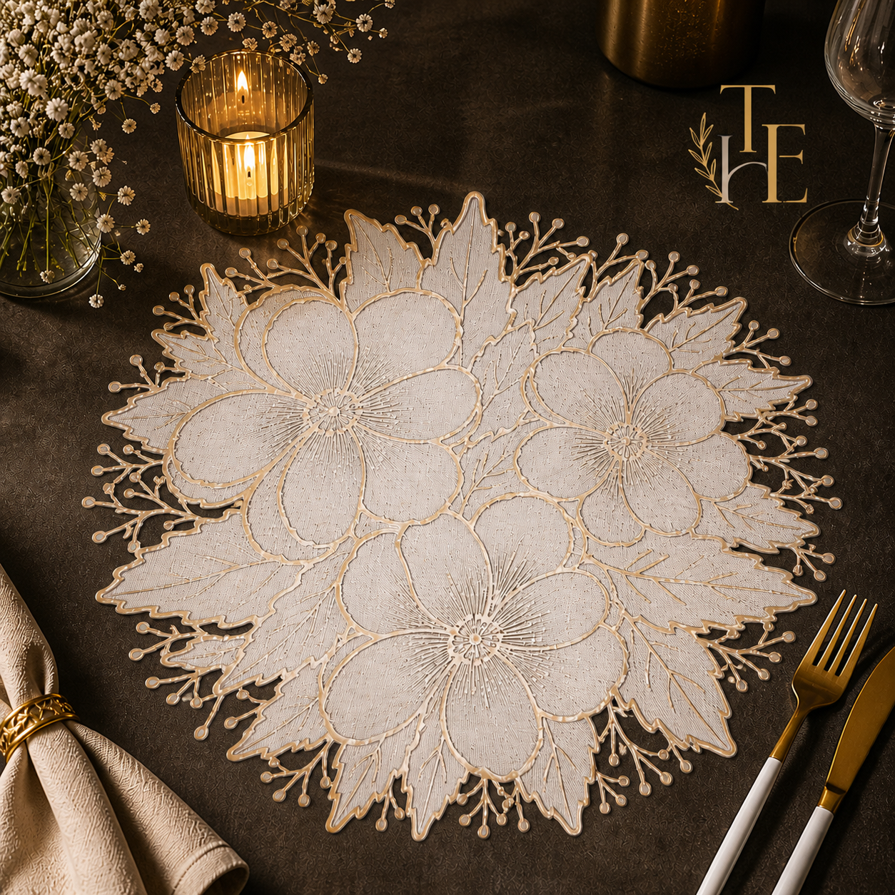 Floral Lace Statement Table Mat
